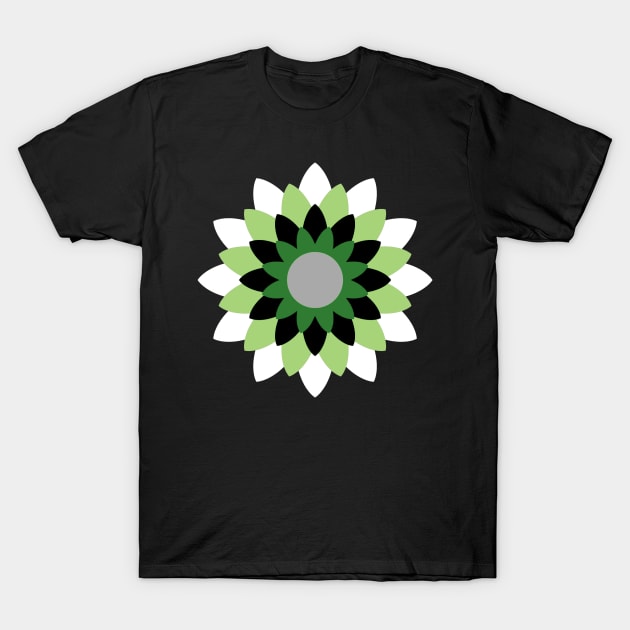 Aromantic Pride Simple Blossoming Flower T-Shirt by VernenInk